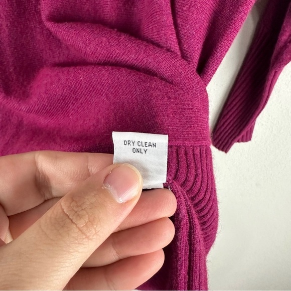 Bryn Walker Pink Purple Lambswool Cashmere Angora Blend Lagenlook Top Top Medium - Picture 6 of 6